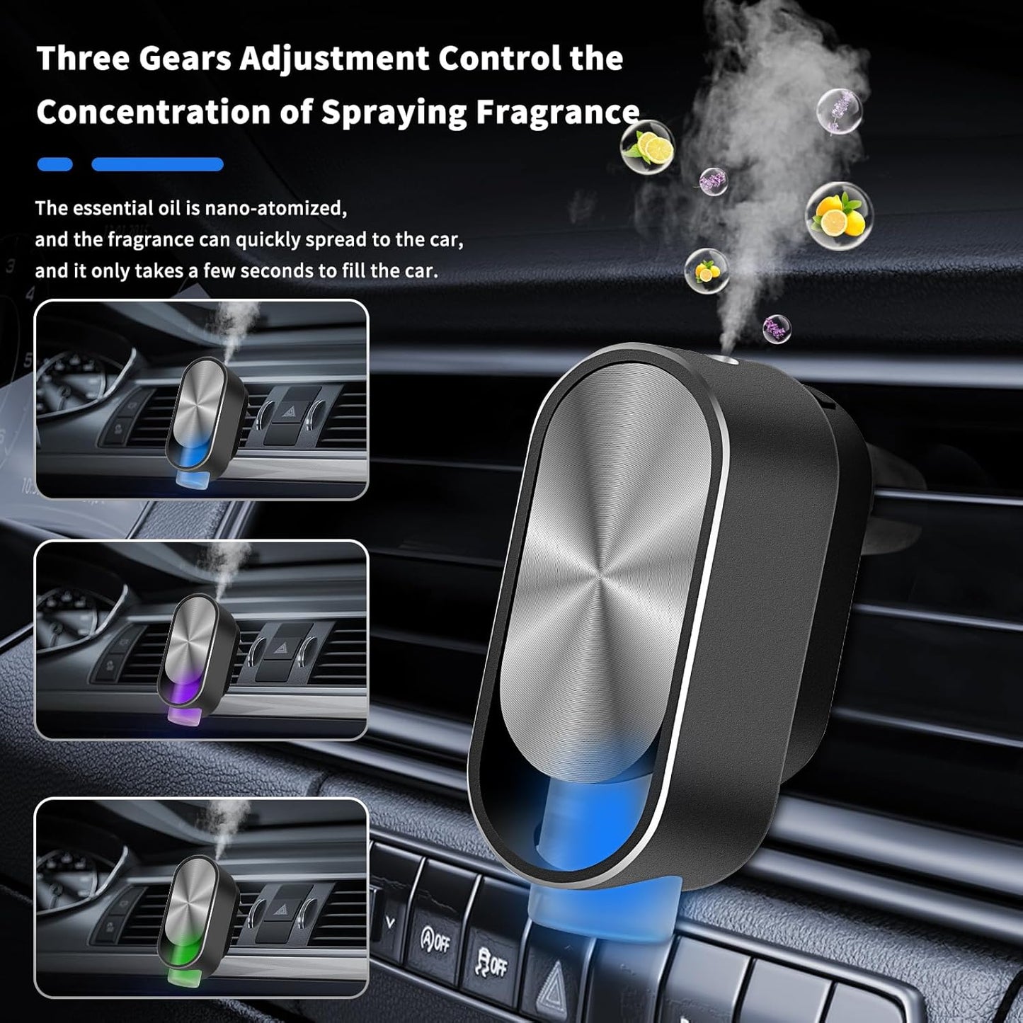 Revitalize Your Ride with the  Smart Air Freshener! 🌬️✨ Automatic Car Diffuser & 4 Essential Oils for Ultimate Freshness! 🚗💨