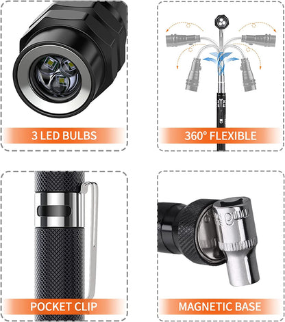 Cool Gift Ideas for Dad: Extendable Magnetic Flashlight & Telescoping Magnet Pickup Tool - Perfect for Christmas or Birthday! 🎉✨