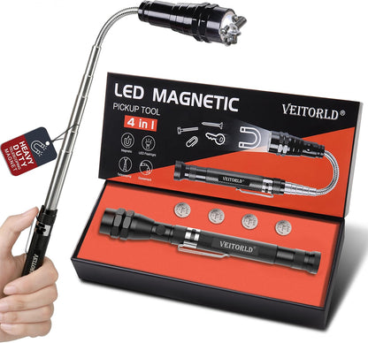 Cool Gift Ideas for Dad: Extendable Magnetic Flashlight & Telescoping Magnet Pickup Tool - Perfect for Christmas or Birthday! 🎉✨