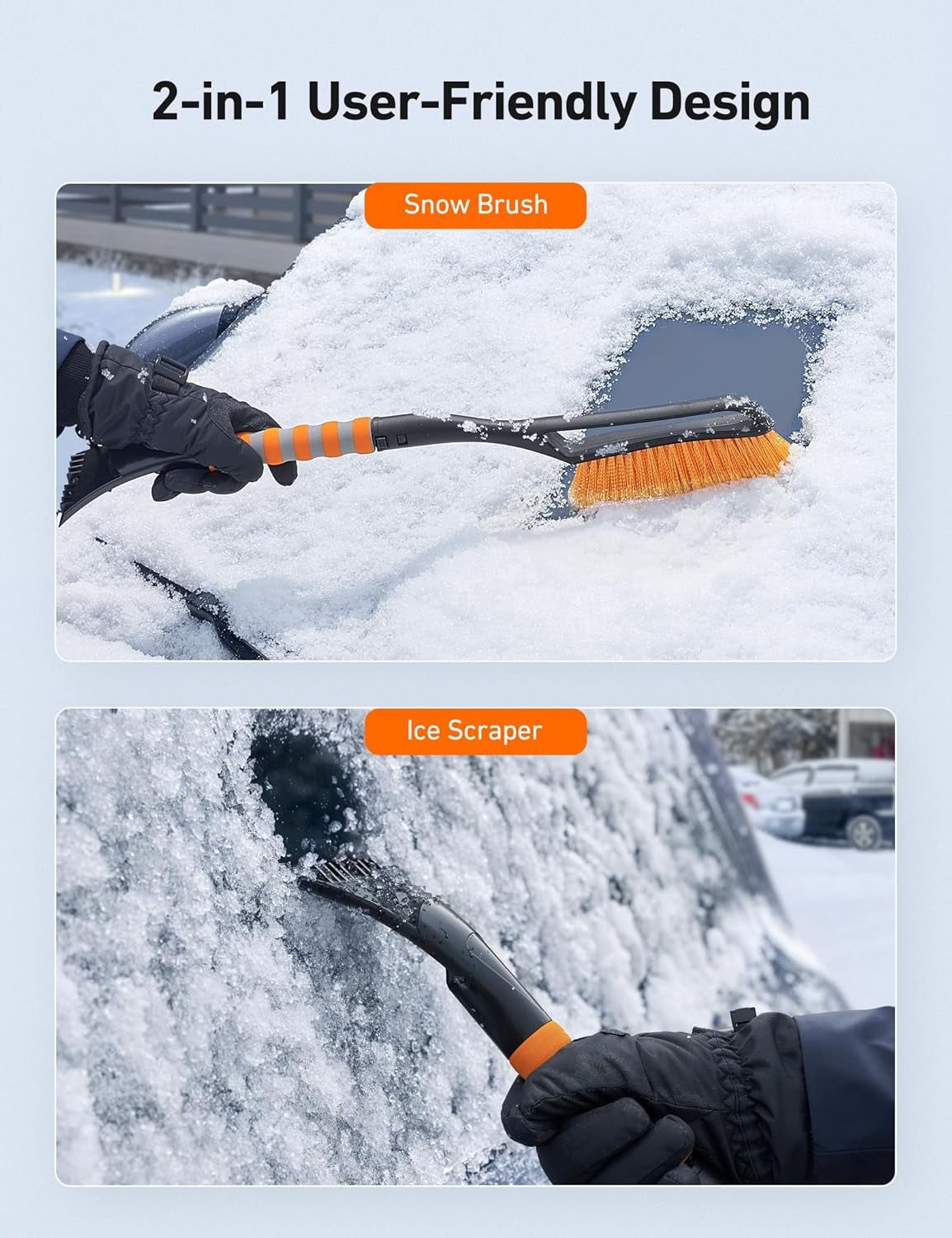 Stay winter-ready! ❄️ Meet the  27" Snow Brush & Ice Scraper - your ultimate car companion for tackling snow and ice. 🚗💨 Featuring a comfy foam grip and detachable scrapers, get your windshield clear in no time! Perfect for cars, trucks, and SUVs. 💪 #WinterEssentials #SnowRemoval #