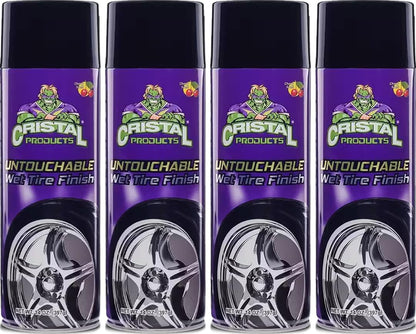 Untouchable Tireshine Spray Spray 4PK – Long-Lasting Wet Tire Finish for Deep Gloss & Protection – Waterproof, No-Sling Formula, Easy Application Tire Shine & Cleaner (52 Oz Total)