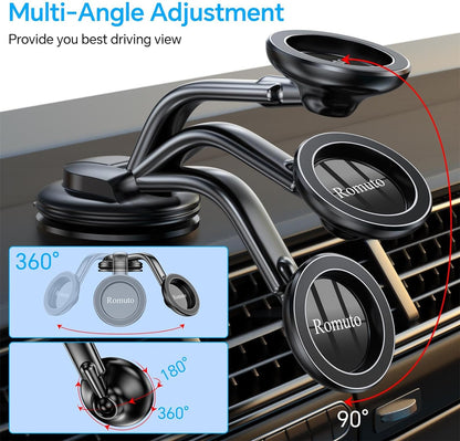 For Magsafe Car Mount【Strong Magnets】Magsafe Windshield Mount Magnetic Phone Holder for Car Dash Windshield Universal Hands Free Car Phone Holder for Iphone 16 15 14 13 Promax plus Magsafe Accessories