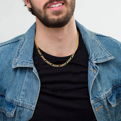 14K Gold Plated Italian 5MM Cut Figaro Necklace for Women Men, 925 Silver, Classic Style, Daily Wear, Valentine'S Day Birthday Party Gift (With Gift Box)