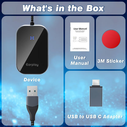 Ditch the Wires! Upgrade Your Ride with Our Plug & Play Wireless Carplay Adapter for iOS 10+ 🚗✨